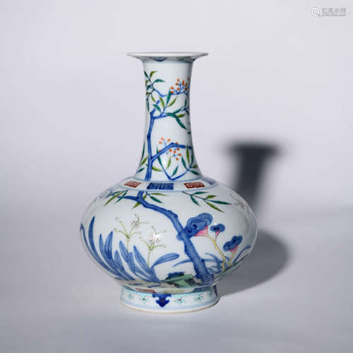 A Doucai Orchid Pattern Porcelain Vase