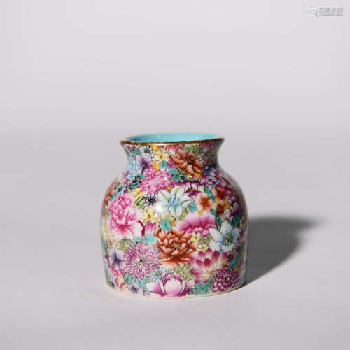 A Famille Rose Floral Porcelain Water Pot