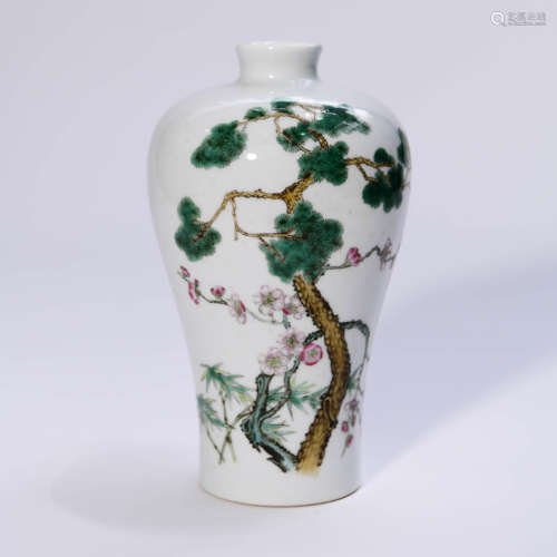 A Famille Rose Pine&plum Blossom Pattern Porcelain Meiping