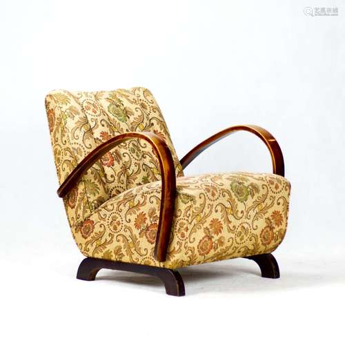 Bent Wood And Upholstery Lounge ArmChair