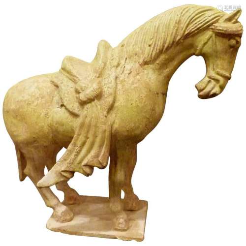 Chinese Pottery Painted Glaze Horse Statue