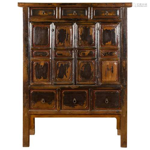 Chinese Lacquer Wood Cabinet Qing