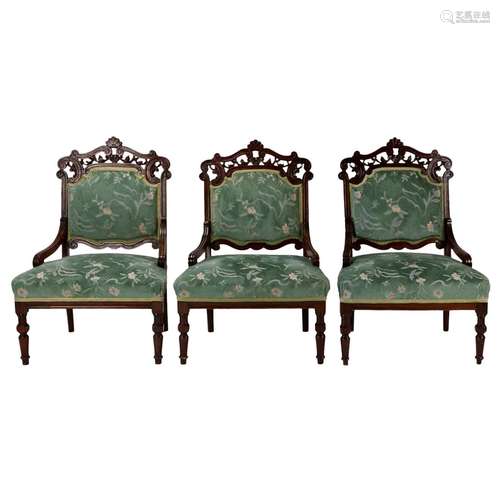 Beech Wood And Upholstery ArmChair Set