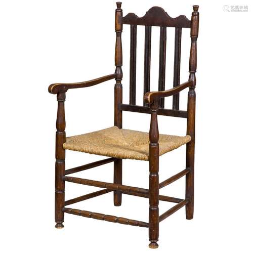 Maple Wood And Cane ArmChair William And Mary