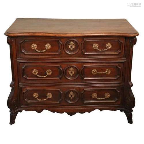 Walnut Wood And Bronze Commode