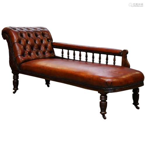 Walnut Wood And Leather DayBed English