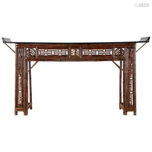 Chinese Bamboo Wood Table Qing