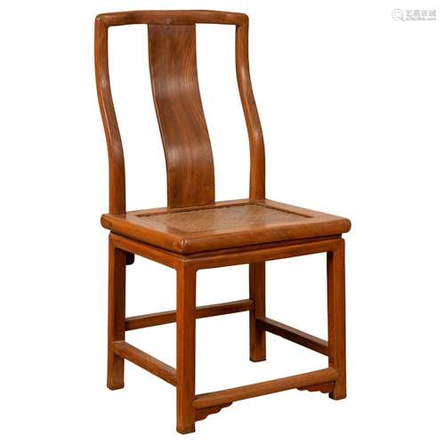 Chinese Rattan Wood Side Chair