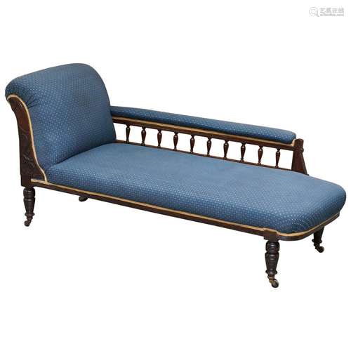 Mahogany Wood And Upholstery Lounge DayBed English