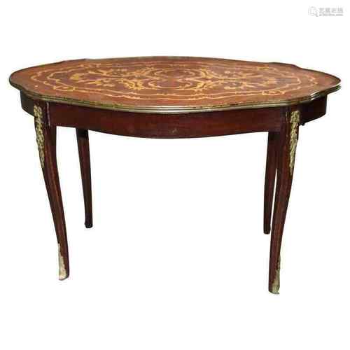 Mahogany Wood And Gilt Table Louis XVI