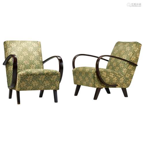 Bent Wood Lounge Chair Pair