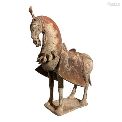 Chinese Pottery Painted Horse Statue