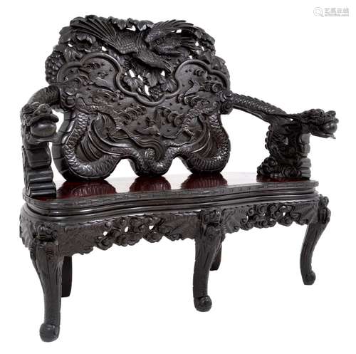 Chinese Rosewood Bench Qing