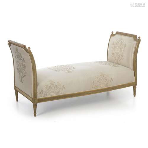 Painted Wood And Fabric Sofa Louis XVI