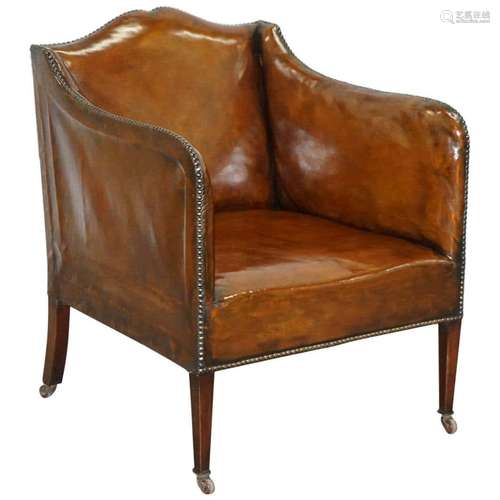 Mahogany Wood And Leather ArmChair George |||