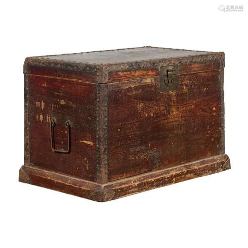 Chinese Hardwood And Iron Storage Box Qing