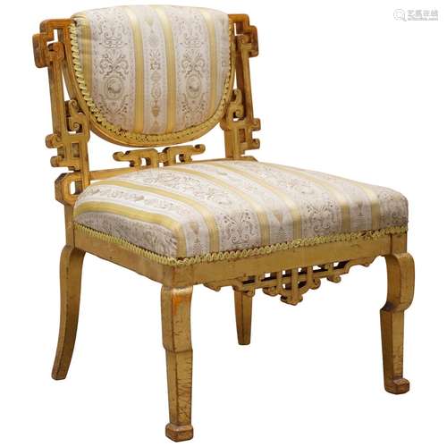 Chinese Export Gilt Wood Chair