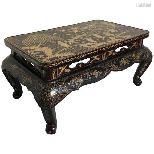 Chinese Lacquer Wood Table Qing