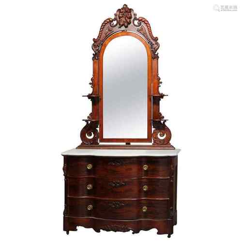 Rosewood Metal And Marble Dresser American