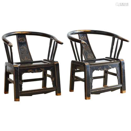 Chinese Rosewood ArmChair Pair Qing