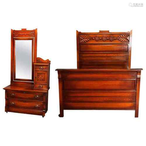 Oak Wood Bedroom Set English