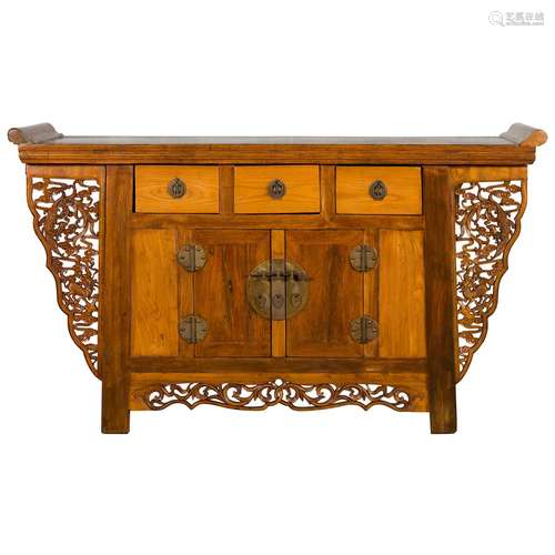 Chinese Walnut Wood Cabinet Qing