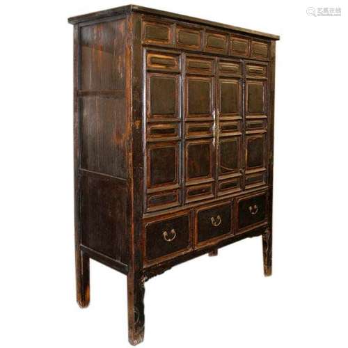 Chinese Elm Wood Cupboard Qing