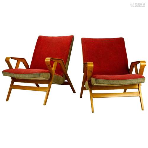 Beech Wood And Upholstery ArmChair Pairs