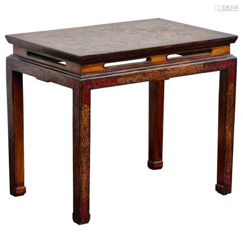 Chinese Hardwood Painted Table Qing