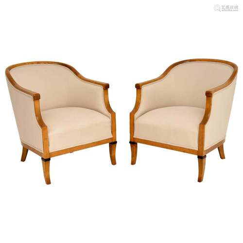 Birch Wood ArmChair Pair Swedish