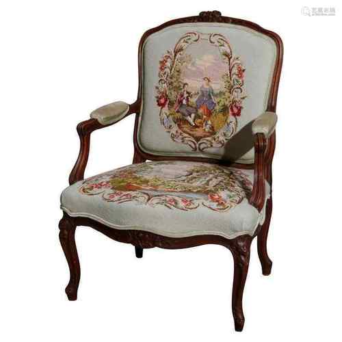 Fruit Wood And Needle Knitted Armchair Louis XVI