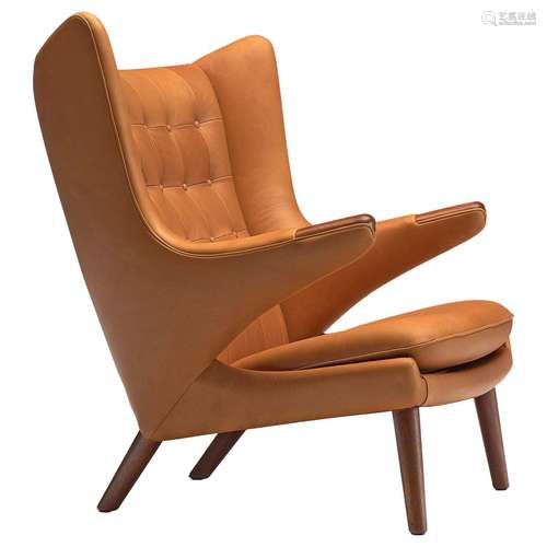 Oak Wood And Fabric Hans J. Wegner Papa Bear