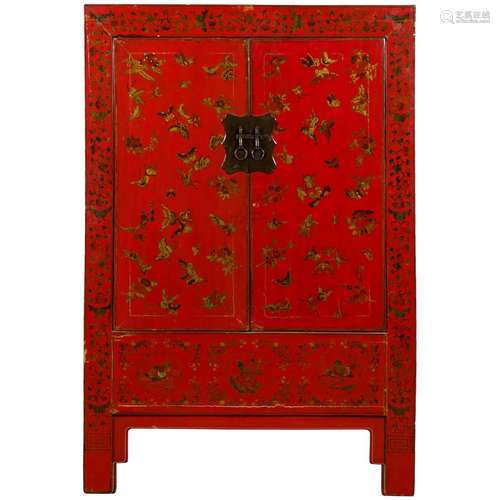 Chinese Lacquer Wood Gilt Cabinet Qing