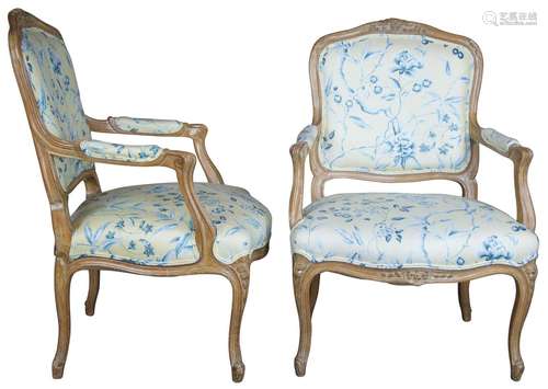 Hardwood And Upholstery ArmChair Louis XV