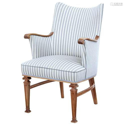 Walnut Wood And Upholstery ArmChair