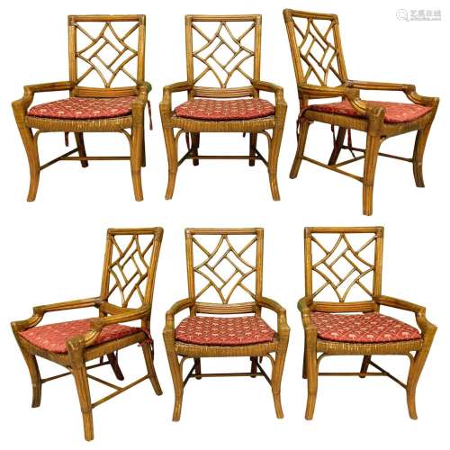 Rattan Bamboo Dining Chair Set