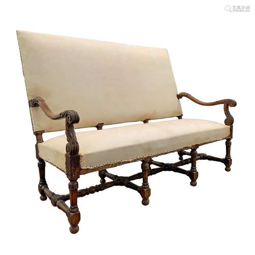 Hardwood Couple Seat Louis XIV