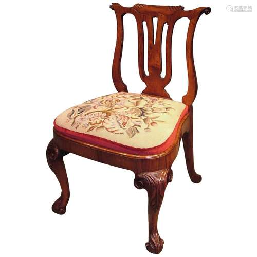 Huanghuali Wood And Fabric Side Chair Chippendale