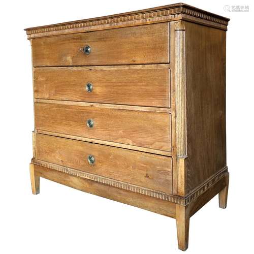 Oak Wood Chest Louis XVI