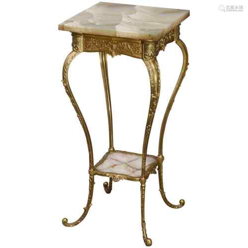 Bronze Gilt And Marble Table Stand Victorian