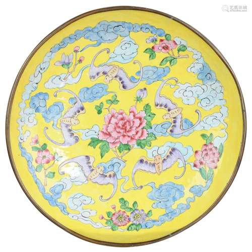 Chinese Bronze Enamel Plate