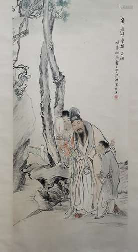 A Chinese figure painting, Shen Xinhai mark