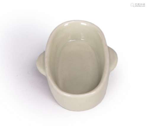 A celadon glazed porcelain double-eared basin