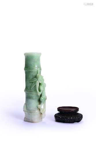 A chi dragon carved jadeite incense holder