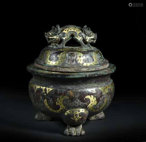 A double-headed beast copper censer