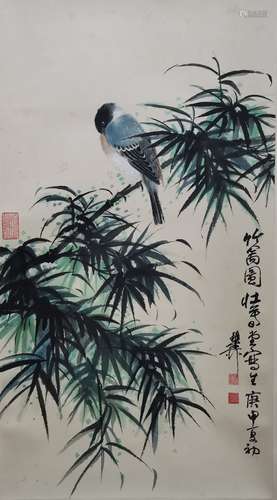 A Chinese bird-and-flower painting, Xie Zhiliu mark