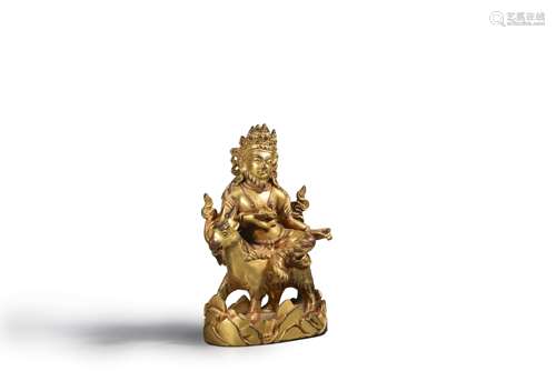 A gilding copper figure statue