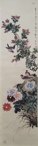 A Chinese bird-and-flower painting, Yan Bolong mark