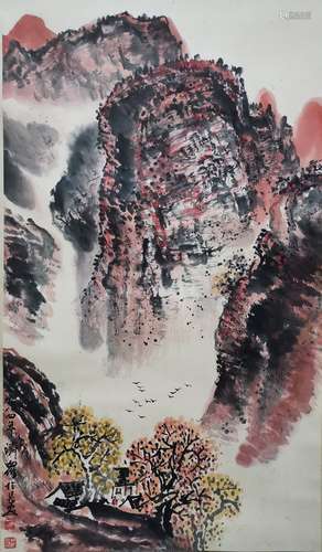 A Chinese landscape painting, Fang Jizhong mark