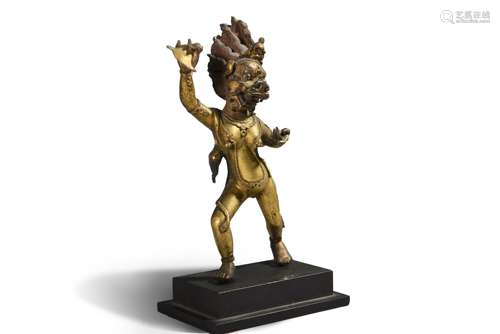 A copper Simhavaktra Dakini statue